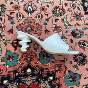 Kalda white slip-in heels, size 36.5, made in Portugal